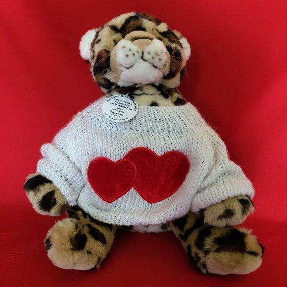 Build A Bear Workshop Collectibear Leopard White Knit Sweater - Picture 2 of 13